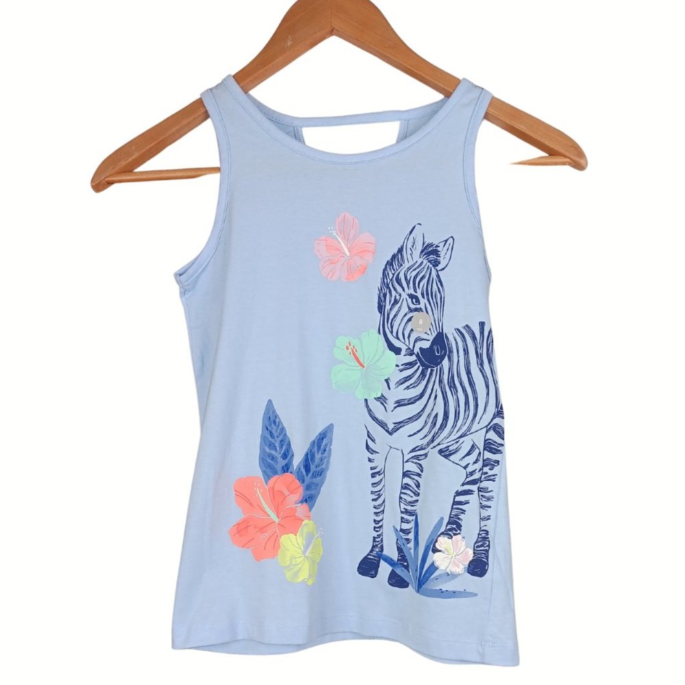 Carter's Pastel Zebra Tank Top Sz 8
